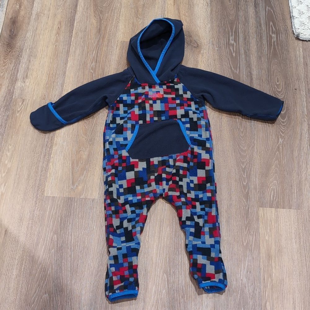 The North Face Winter Fleece Hooded Jumpsuit Sz 12-18M